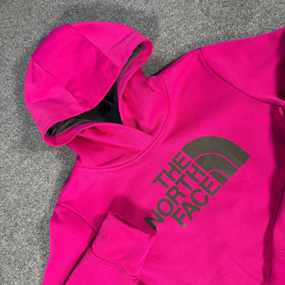 The North Face Womens Pink Pullover Hoodie Logo Fleece Sweatshirt M A6S1 #4449